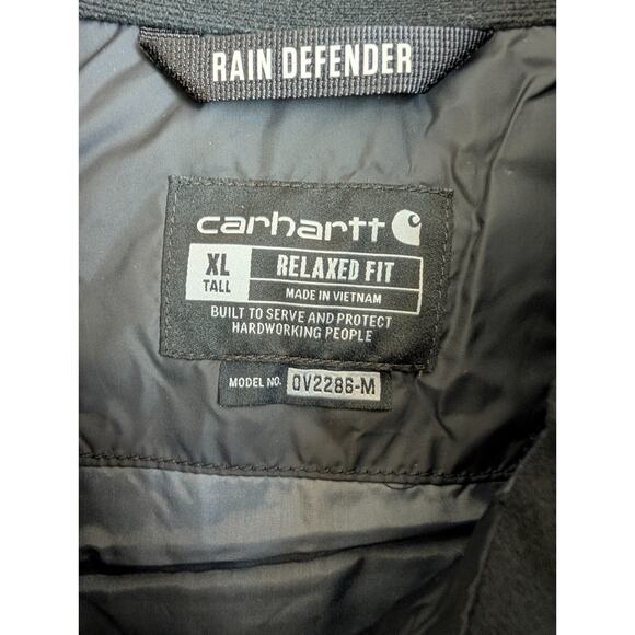 Carhartt Rain Defender Insulated Vest Mens XLT Black Relaxed Full Zip 102286 NWT - Picture 3 of 5